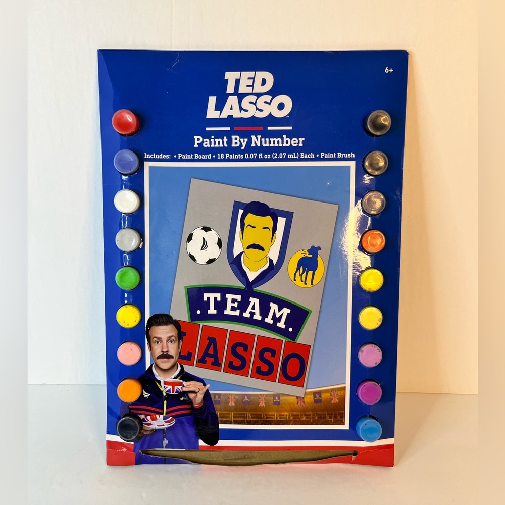 Ted Team Lasso ~ Paint by Number Art Set ~ Paint Board ~‎ Paints ~ Paint Brush
